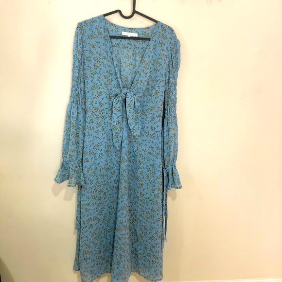 Boho Blue Floral Dress - Picture 1 of 5